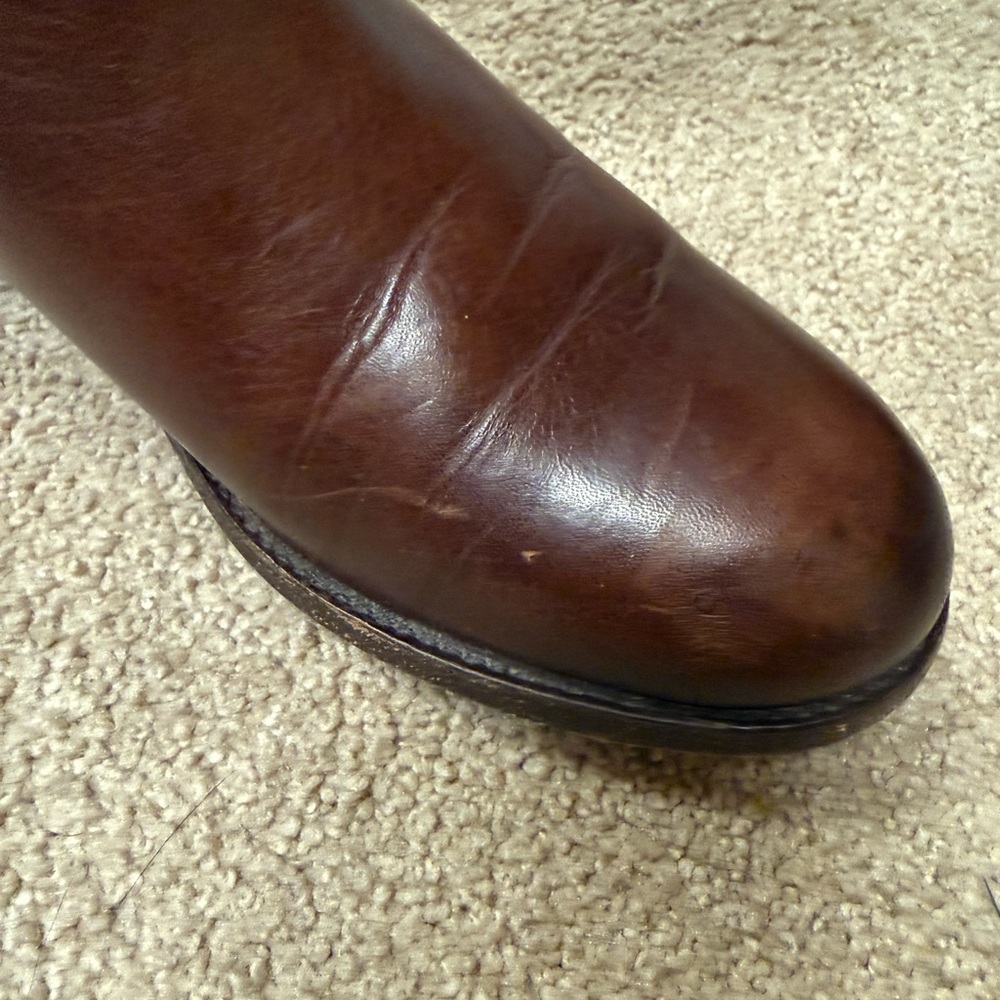 Frye Leather Melissa Tab Extended Calf Riding Boots - Picture 7 of 8